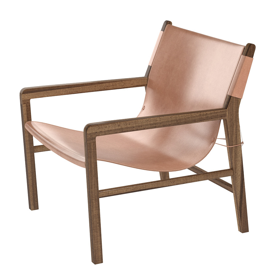 Leather Lounge 1 in Whiskey Armchair in 3D - product preview 3