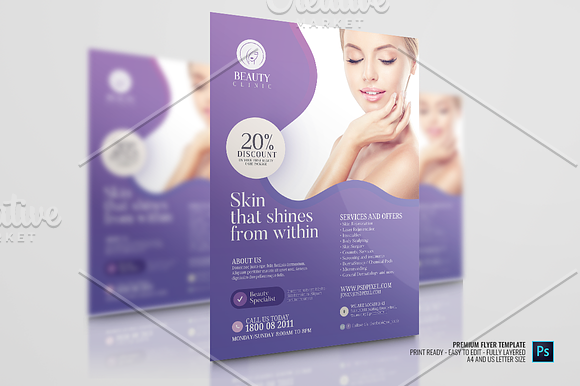 Skin Expert Services Flyer in Flyer Templates - product preview 2