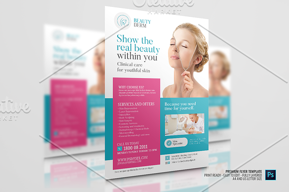 Dermatology Clinic Promotional flyer in Flyer Templates - product preview 2