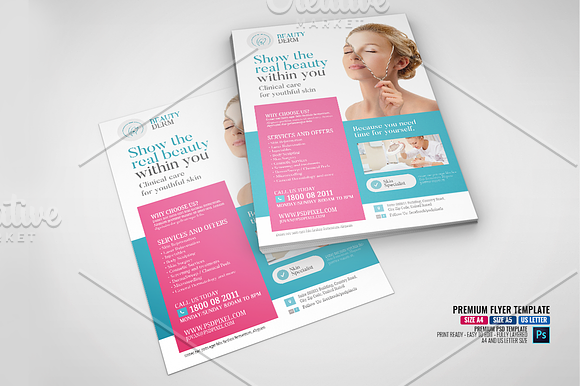 Dermatology Clinic Promotional flyer in Flyer Templates - product preview 3