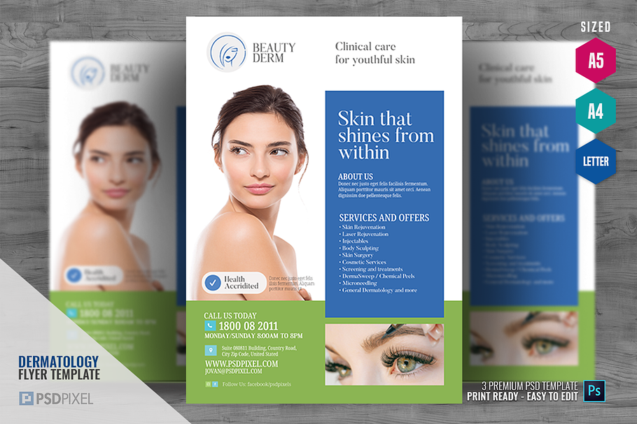 Dermatology Services flyer in Flyer Templates - product preview 8