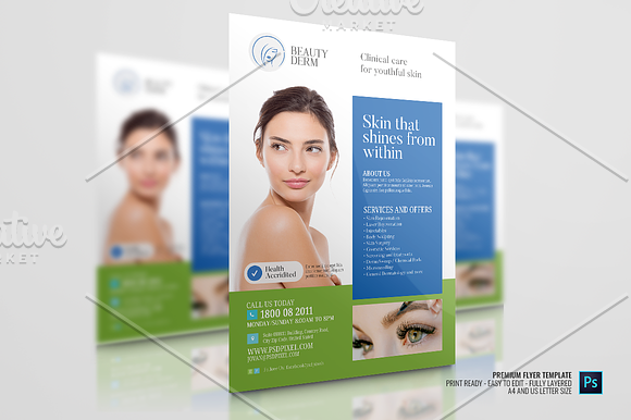 Dermatology Services flyer in Flyer Templates - product preview 2