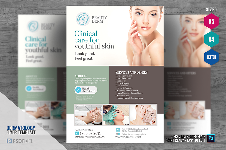 Skin Clinic Promotional Flyer in Flyer Templates - product preview 8