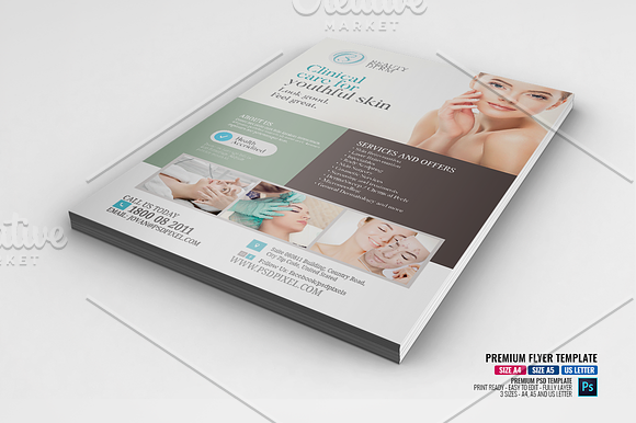 Skin Clinic Promotional Flyer in Flyer Templates - product preview 1