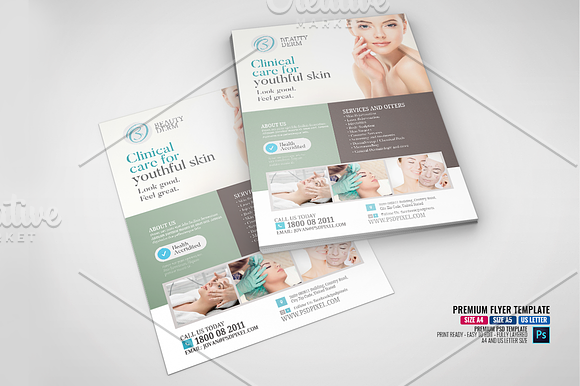 Skin Clinic Promotional Flyer in Flyer Templates - product preview 2