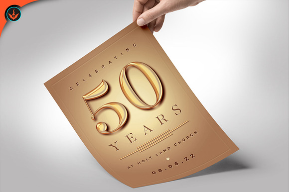 Gold Church Anniversary Flyer in Flyer Templates - product preview 1