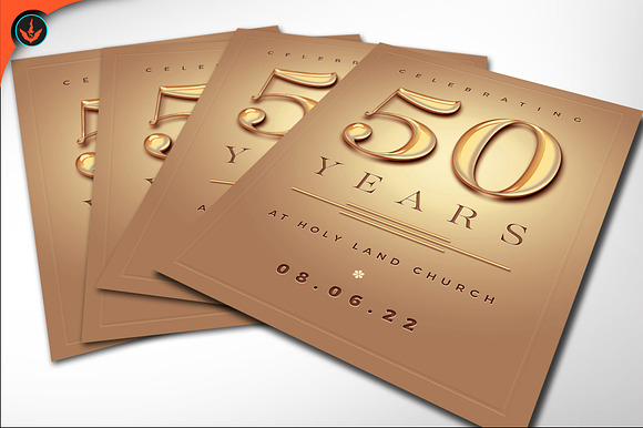 Gold Church Anniversary Flyer in Flyer Templates - product preview 2