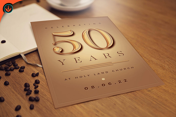 Gold Church Anniversary Flyer in Flyer Templates - product preview 3