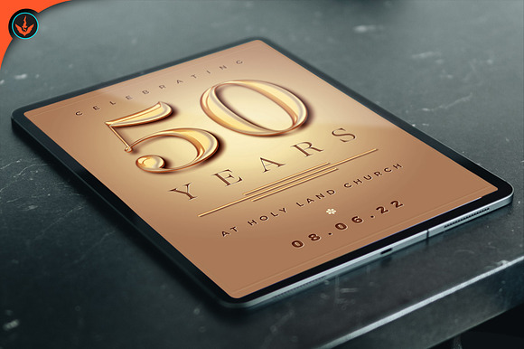 Gold Church Anniversary Flyer in Flyer Templates - product preview 4