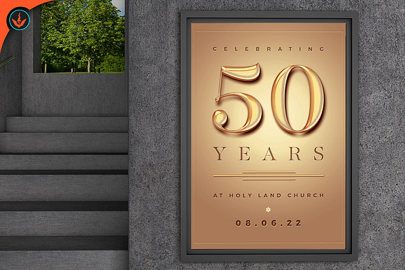 Gold Church Anniversary Flyer in Flyer Templates - product preview 6