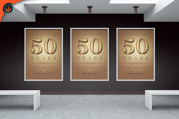 Gold Church Anniversary Flyer in Flyer Templates - product preview 7
