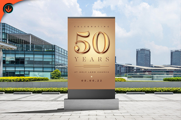 Gold Church Anniversary Flyer in Flyer Templates - product preview 10