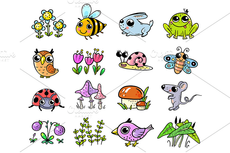 Set of forest or woodland animals in Illustrations - product preview 8
