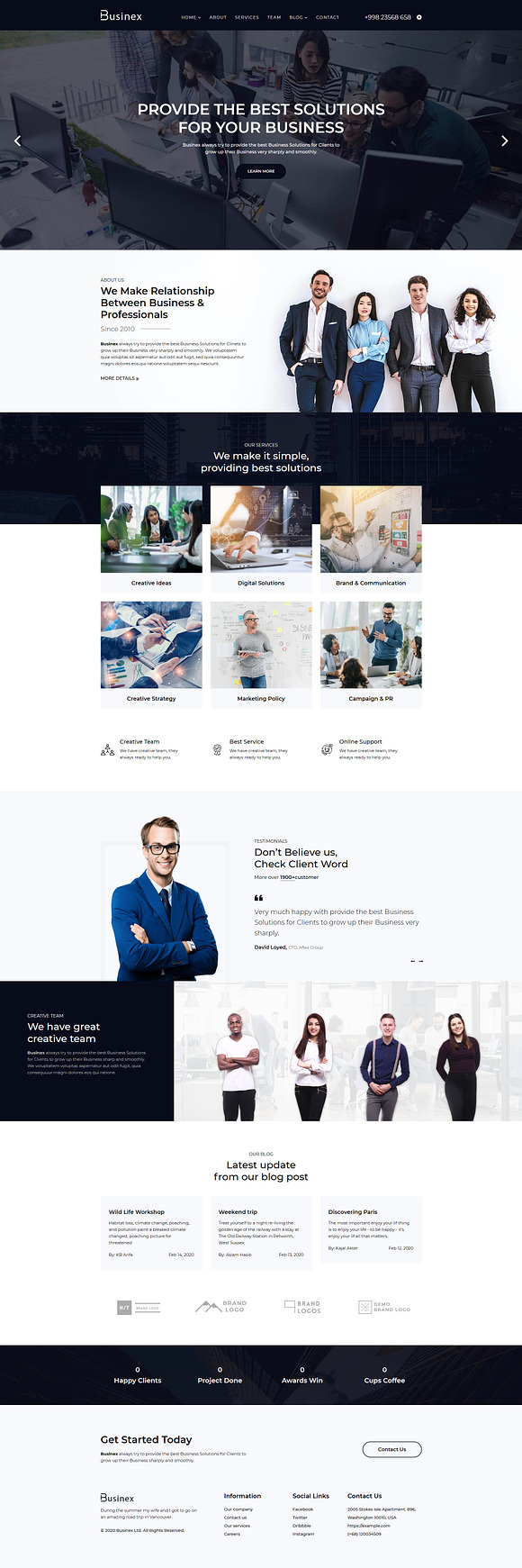 Businex - React Corporate Template in Bootstrap Themes - product preview 1