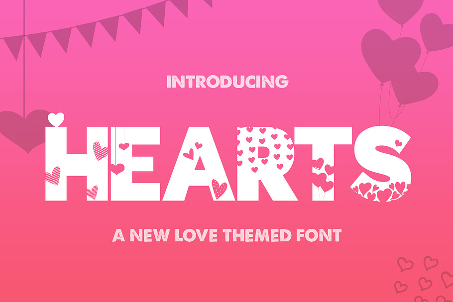 Hearts Silhouette Font in Display Fonts - product preview 8