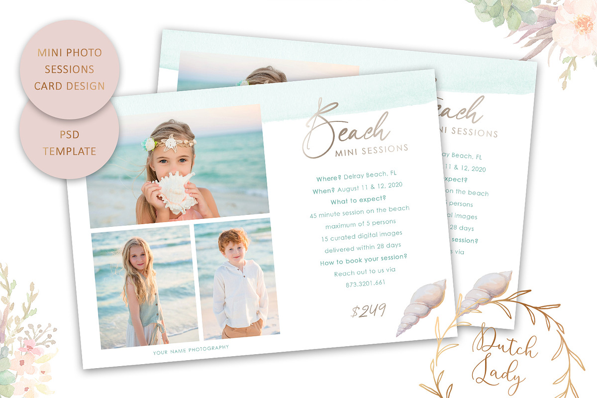 PSD Photo Session Card Template #62 in Card Templates - product preview 8