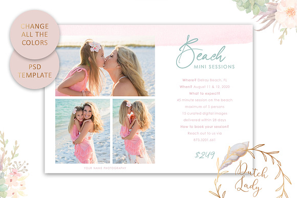 PSD Photo Session Card Template #62 in Card Templates - product preview 2