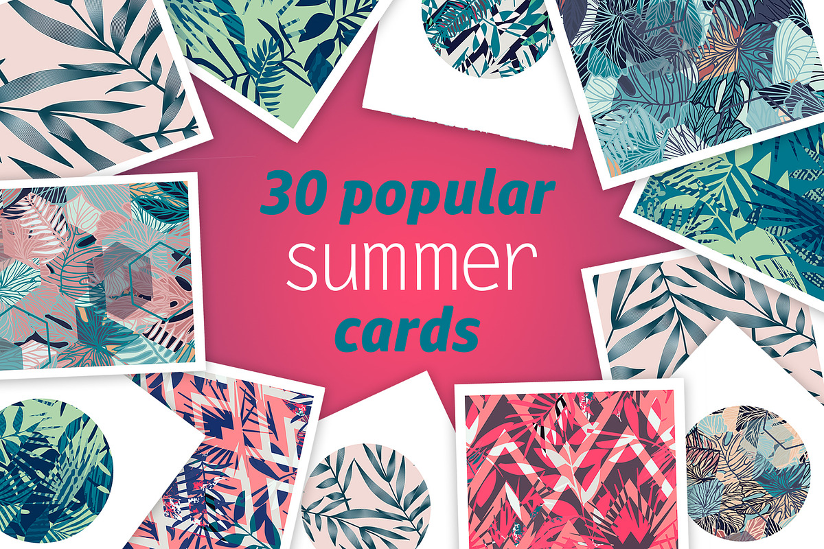 30 popular summer cards in Postcard Templates - product preview 8