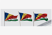 Set of Seychelles waving flag vector