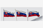 Set of Slovakia waving flag vector