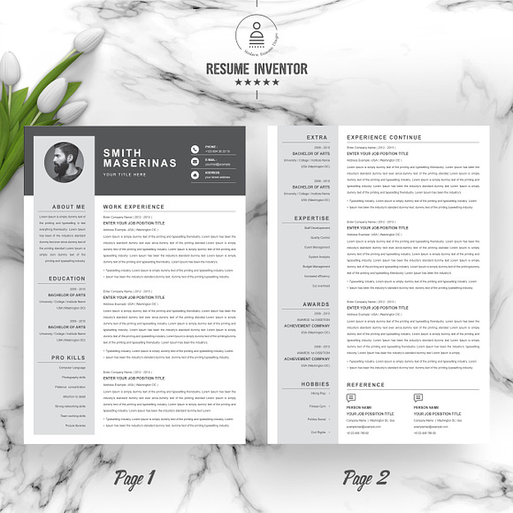 Professional Resume | Modern Resume in Letter Templates - product preview 1