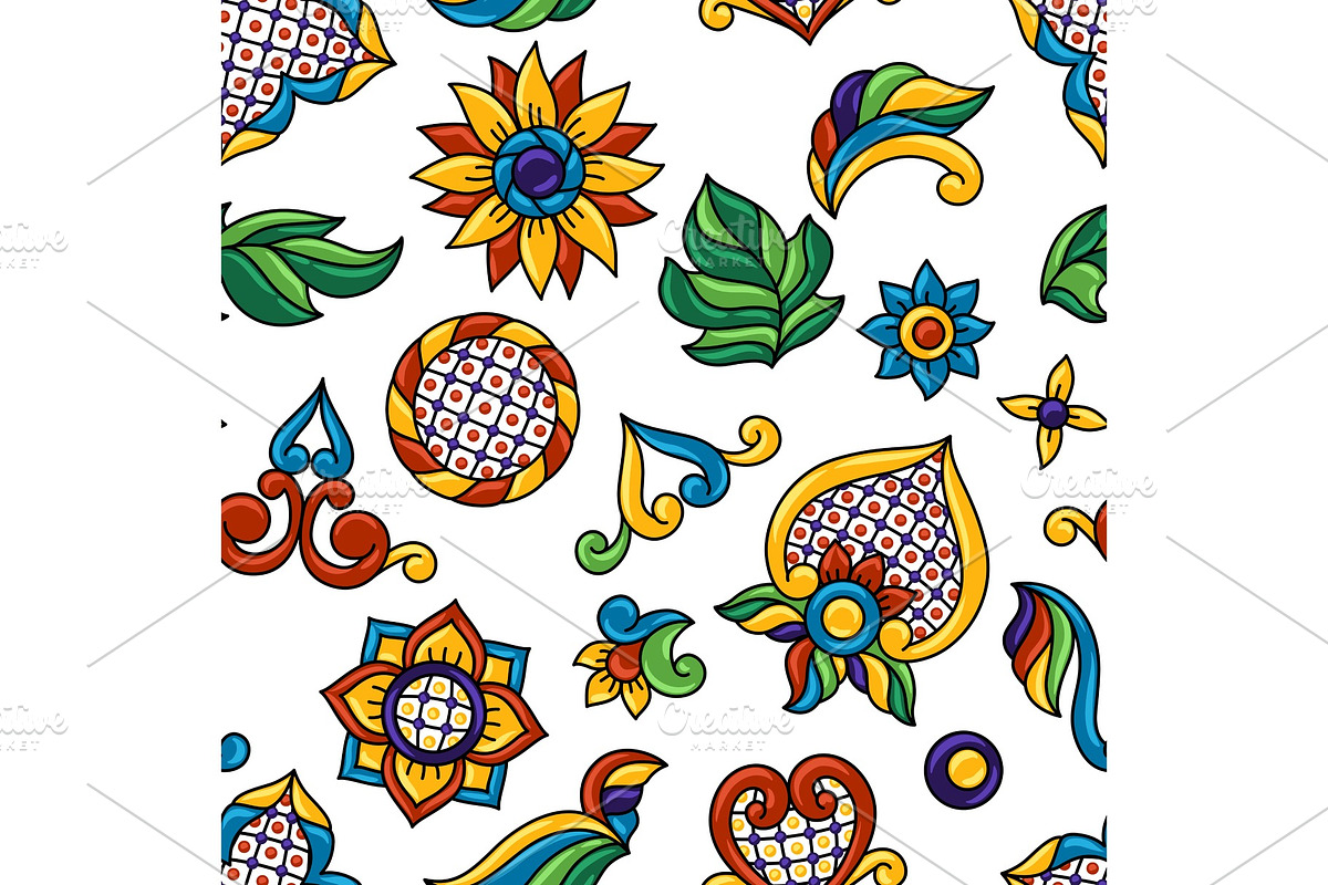 Mexican talavera seamless pattern in Patterns - product preview 8