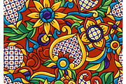 Mexican talavera seamless pattern