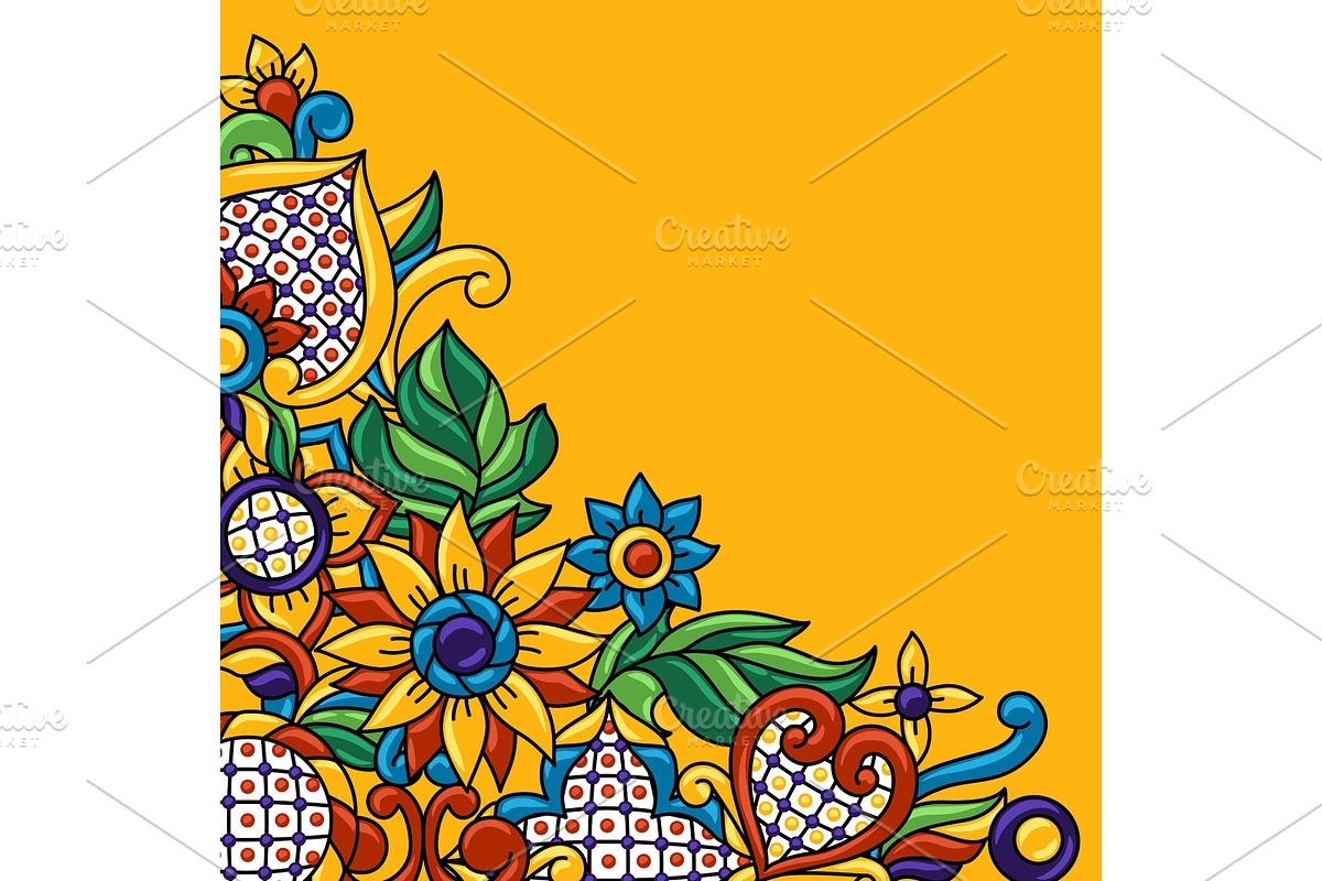 Background with mexican talavera in Objects - product preview 8