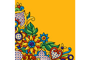 Background with mexican talavera
