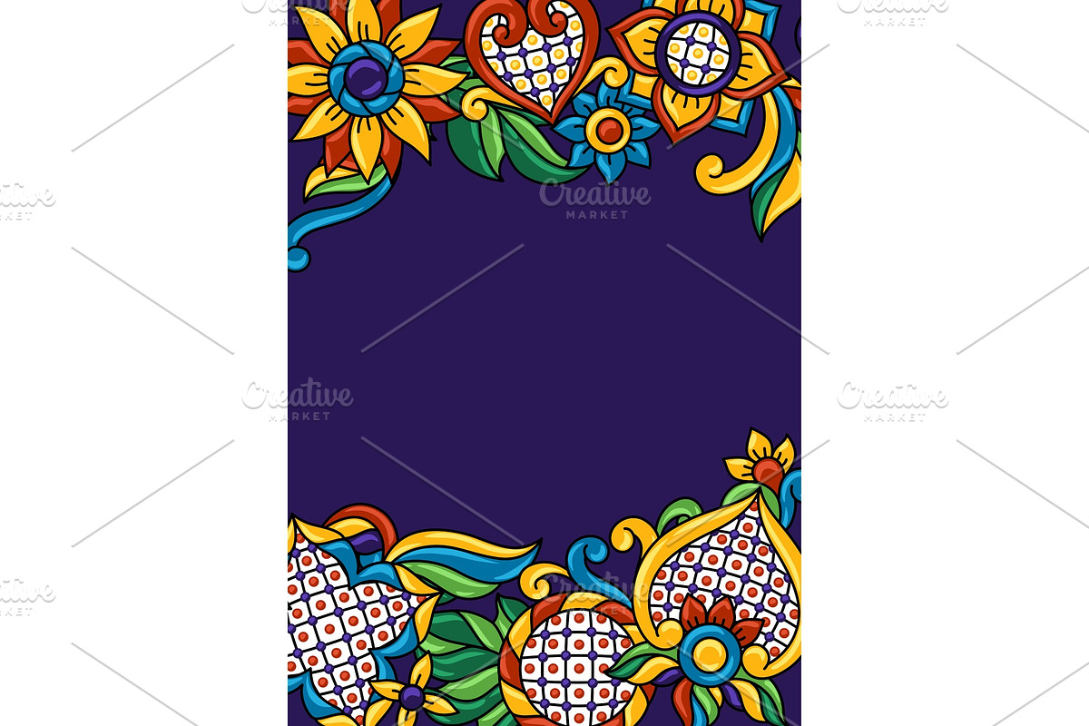 Background with mexican talavera in Objects - product preview 8
