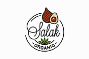 Salak fruit logo. Round linear logo.
