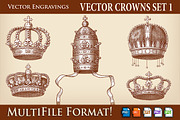 Vector Crowns Engravings