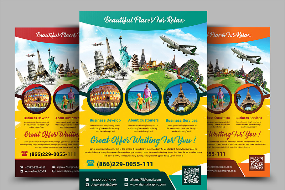 Holiday Travel Vacation Flyer Templa
