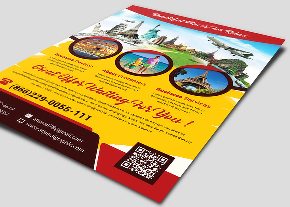 Holiday Travel Vacation Flyer Templa in Flyer Templates - product preview 1