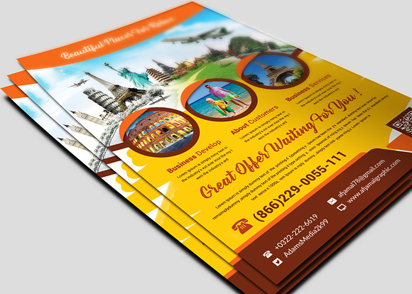 Holiday Travel Vacation Flyer Templa in Flyer Templates - product preview 2