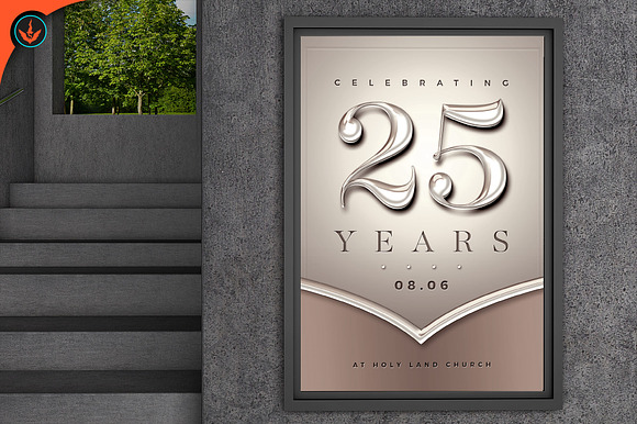 Silver and Rose Church Anniversary in Flyer Templates - product preview 6