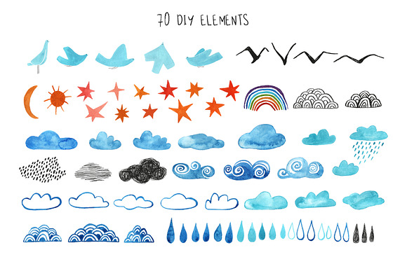 I Believe I Can Fly. Gouache Set. in Graphics - product preview 2
