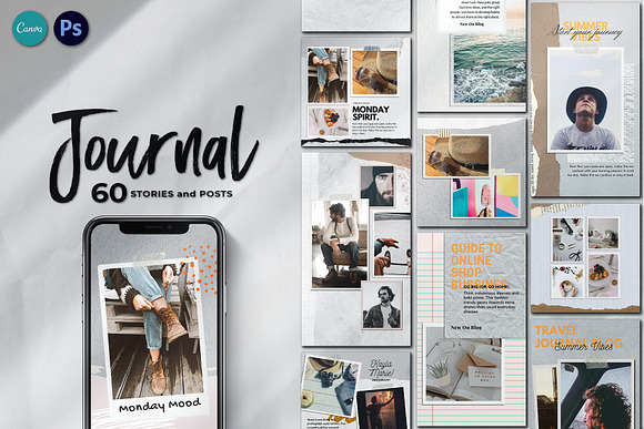 Journal Stories and Post | Canva in Instagram Templates - product preview 17