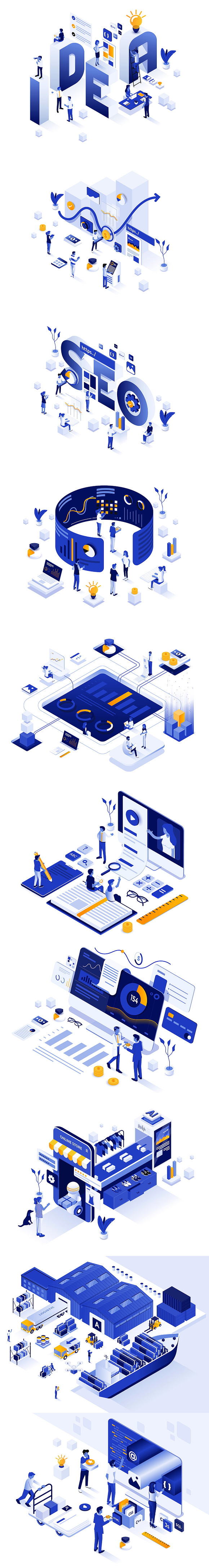 Modern isometric illustration in Illustrations - product preview 10