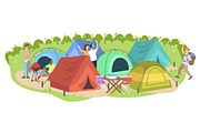 Camping festival illustration