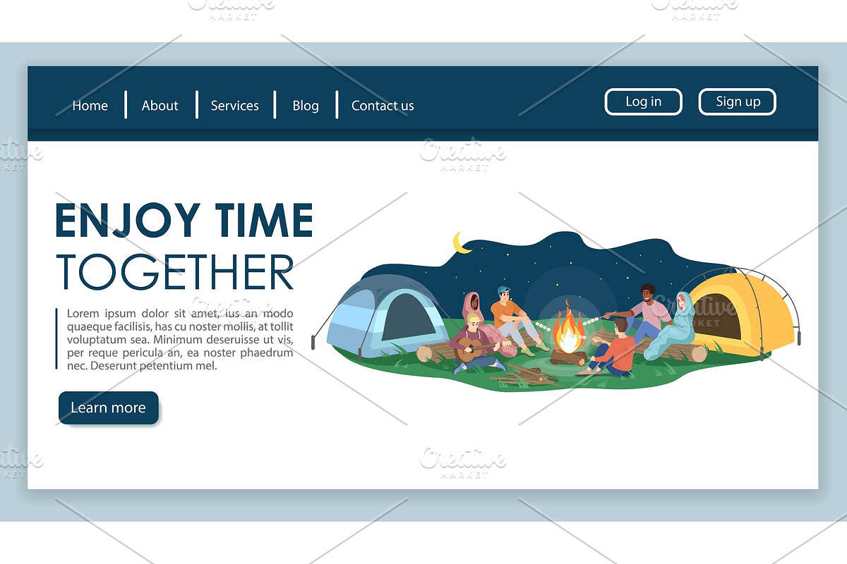 Camping trip landing page in Landing Page Templates - product preview 8