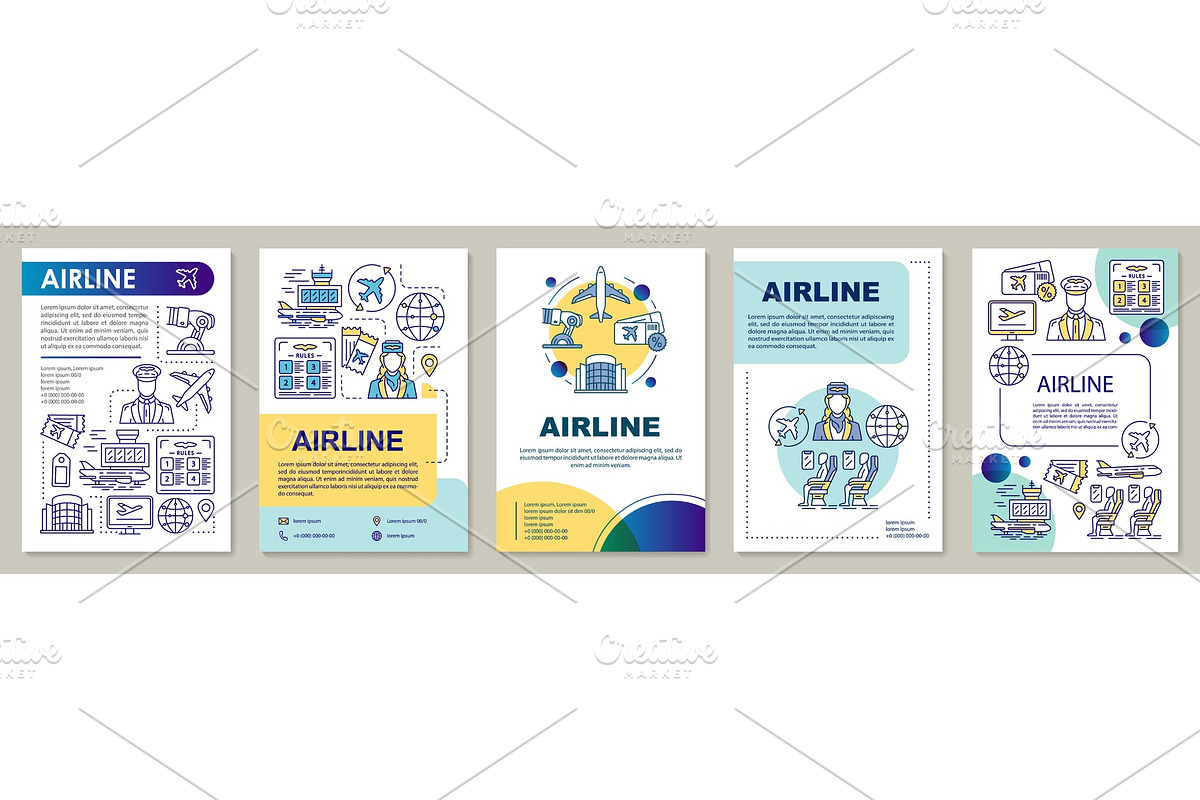 Airline brochure template layout in Brochure Templates - product preview 8