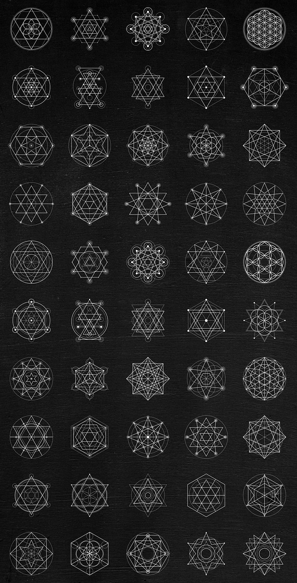Sacred Geometry - 100 Vector Symbols in Illustrations - product preview 5