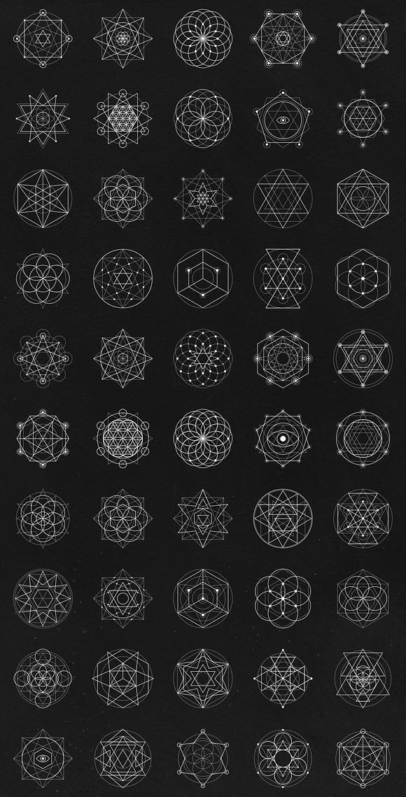 Sacred Geometry - 100 Vector Symbols in Illustrations - product preview 6