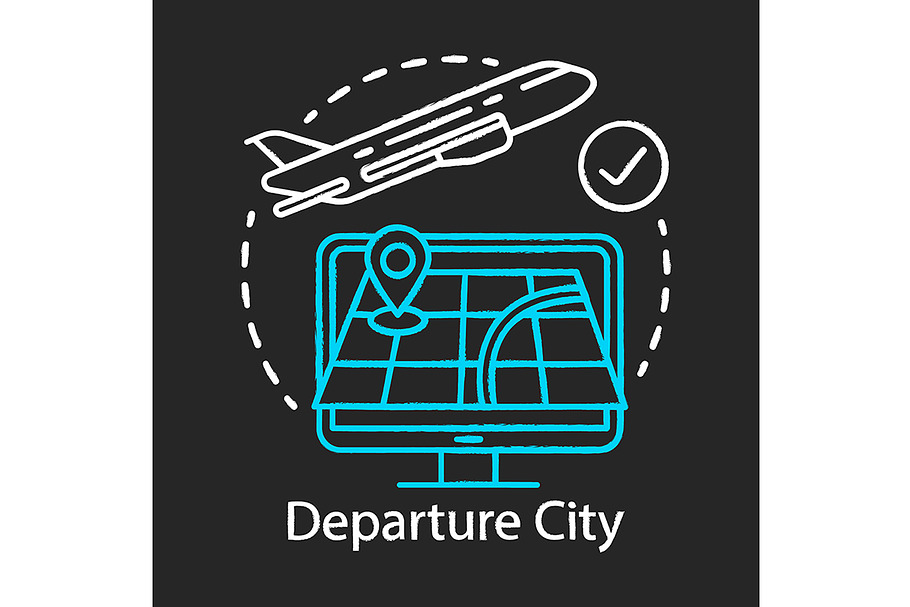Departure city chalk icon