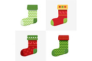 Flat winter Christmas Socks set
