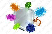 Bacteria Virus Cells Shield