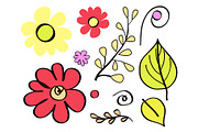 Floral Element Flowers, Leaves