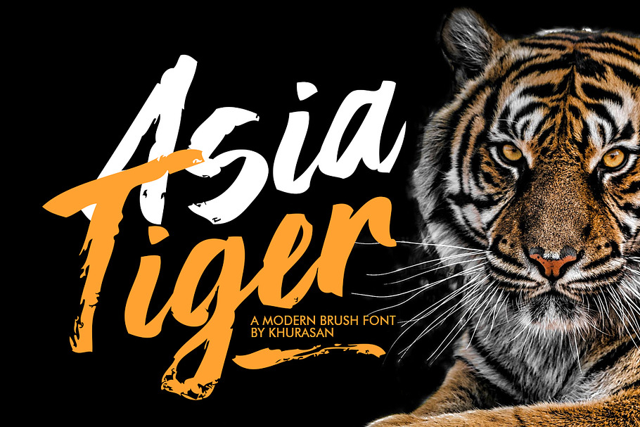 Asia Tiger Brush Font in Script Fonts - product preview 8