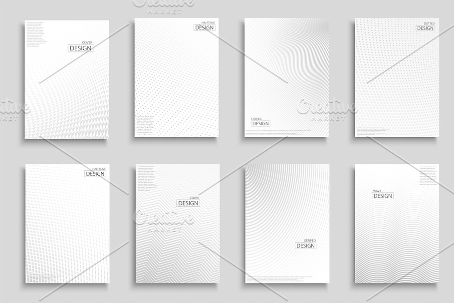 White halftone digital covers/poster in Brochure Templates - product preview 8